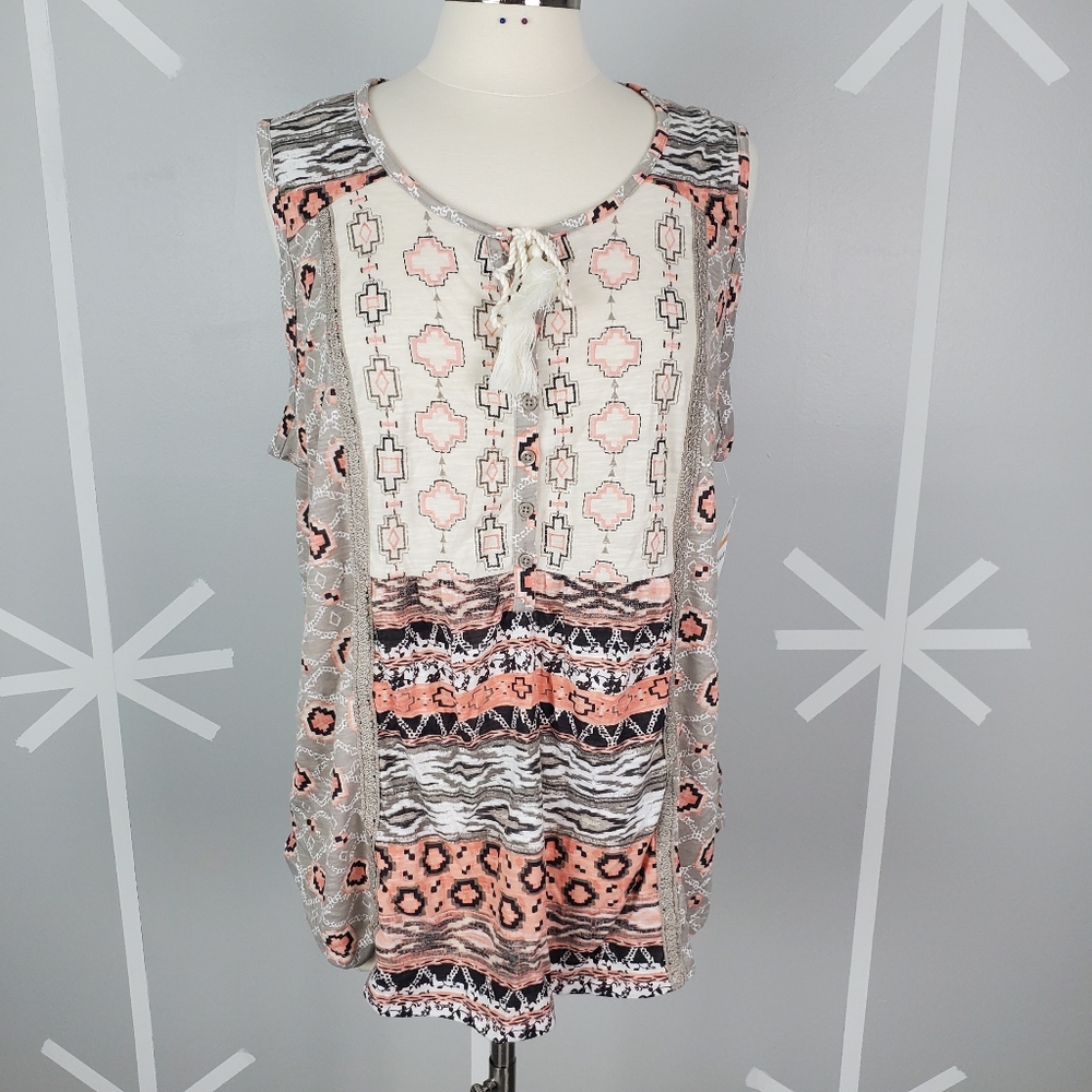 Plus Size 3X NWT Tropical Tribal Tank